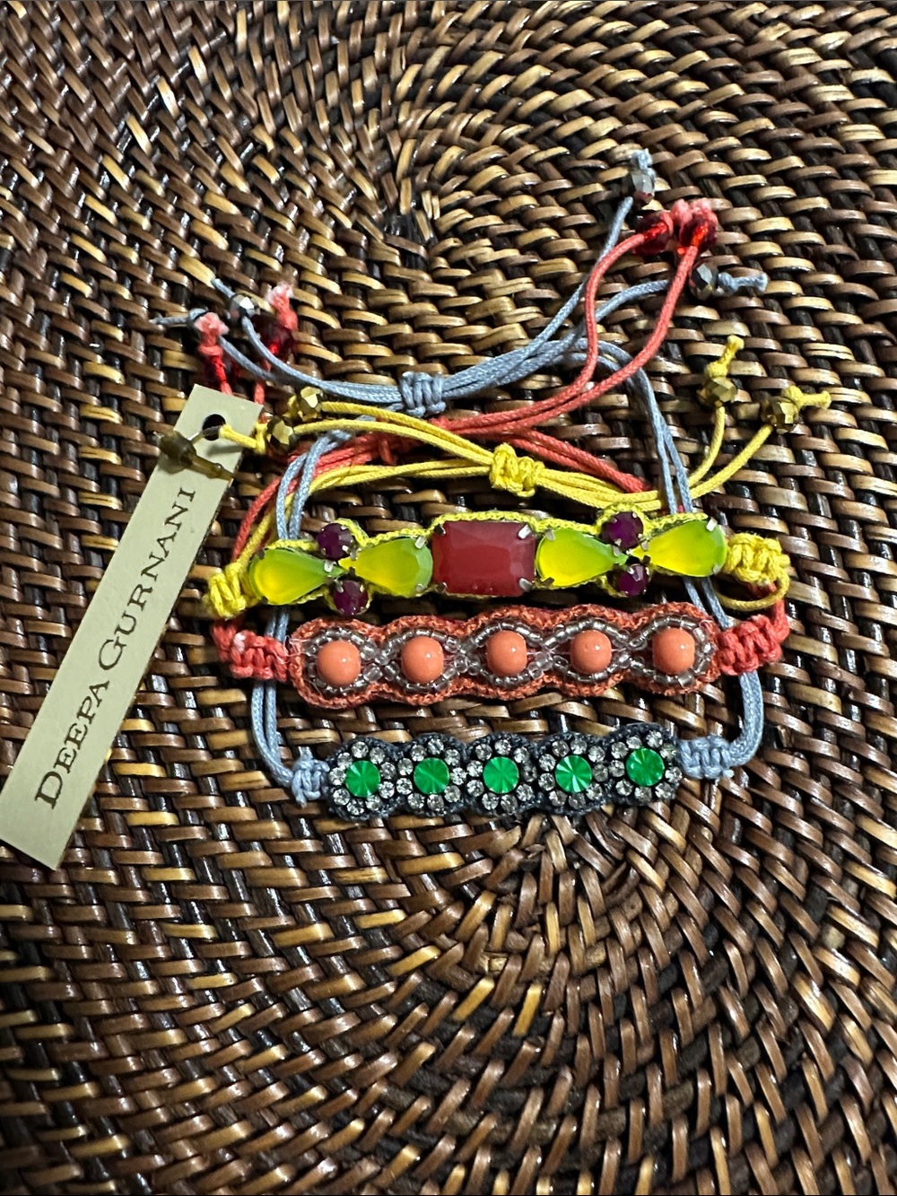 Deepa Gurnani Set Of 3 Beaded Bracelets
